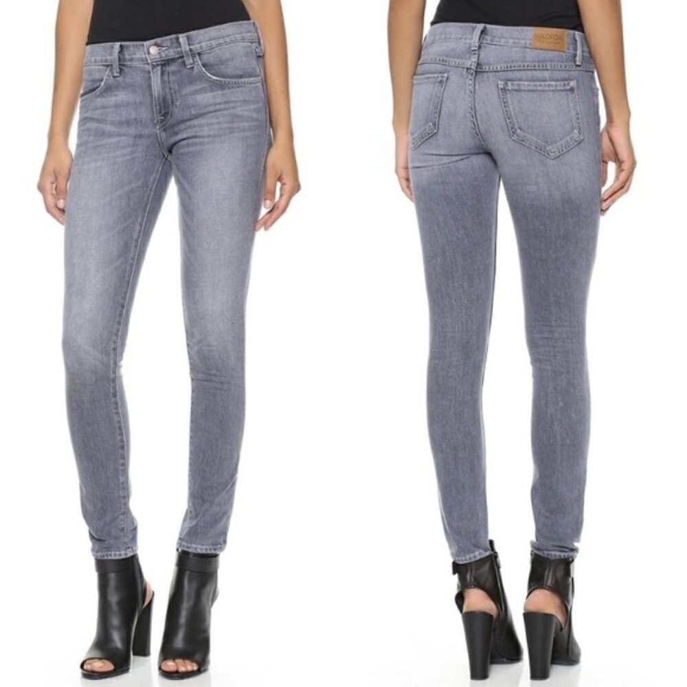 Wildfox Marianne Gray Mid Rise Skinny Jeans Sz 24